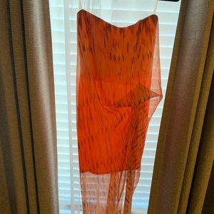 Women’s tropical strapless dress